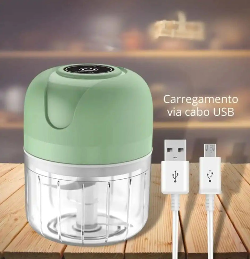 Mini Processador de Alimentos Elétrico EASE, Sem Fio, Recarregável USB, 250ml